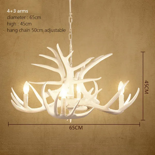 Deer Antler Chandelier: Resin Horn Lamp