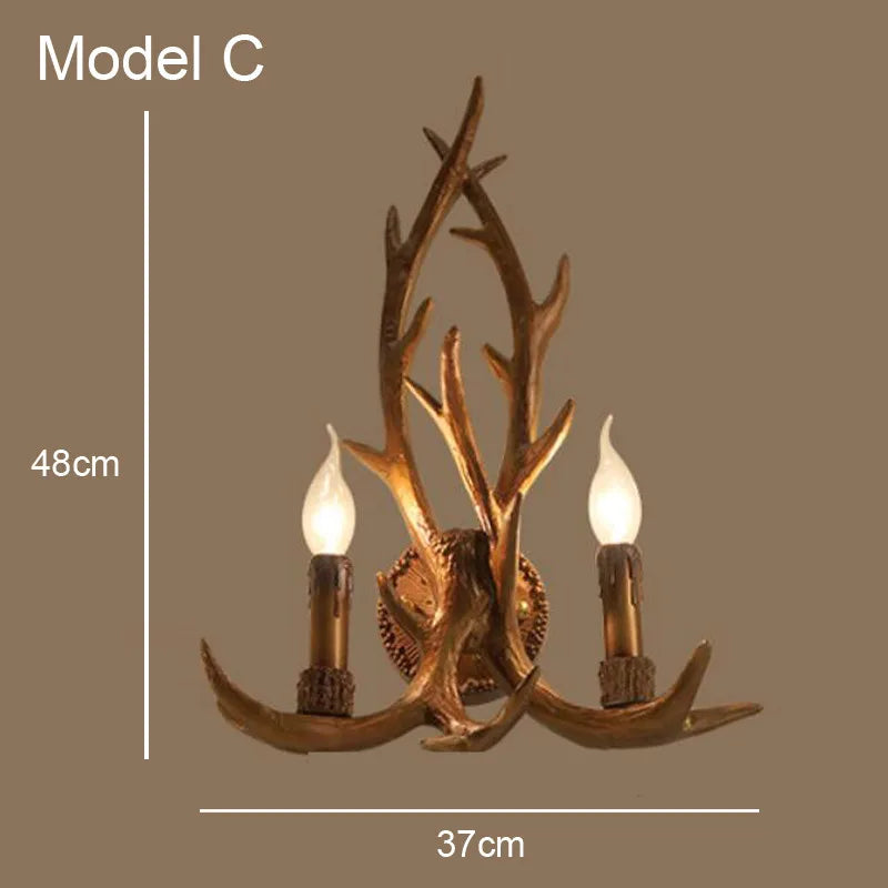 Deer Antler Chandelier: Resin Horn Lamp