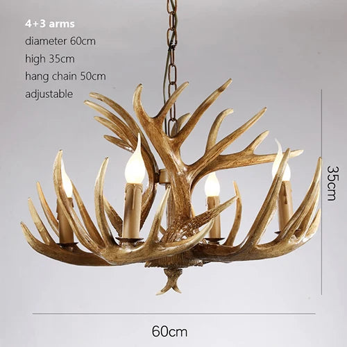Deer Antler Chandelier: Resin Horn Lamp