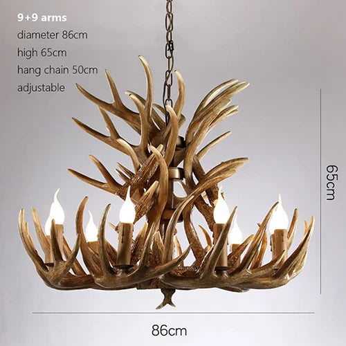 Deer Antler Chandelier: Resin Horn Lamp