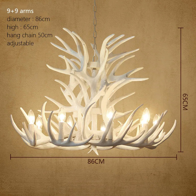 Deer Antler Chandelier: Resin Horn Lamp