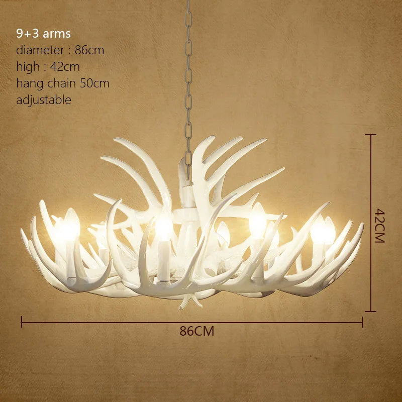 Deer Antler Chandelier: Resin Horn Lamp