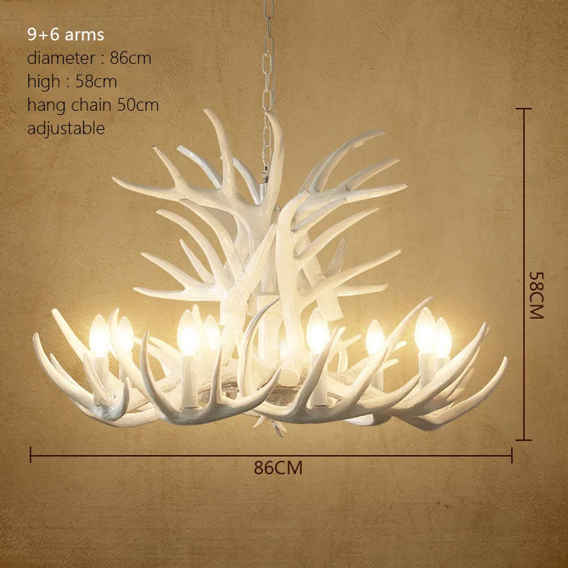 Deer Antler Chandelier: Resin Horn Lamp