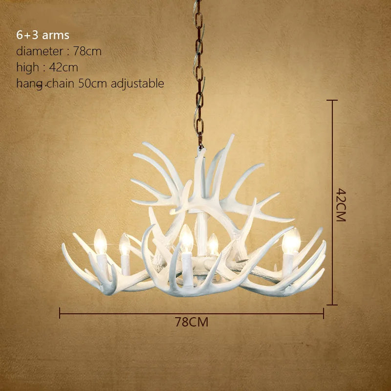 Deer Antler Chandelier: Resin Horn Lamp