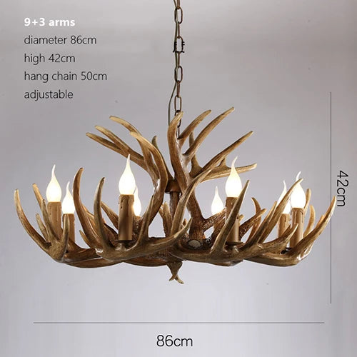 Deer Antler Chandelier: Resin Horn Lamp
