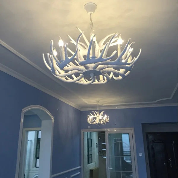 Deer Antler Chandelier: Resin Horn Lamp