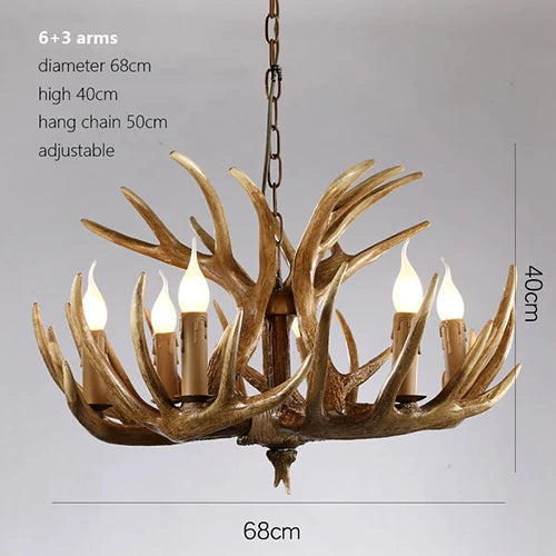 Deer Antler Chandelier: Resin Horn Lamp
