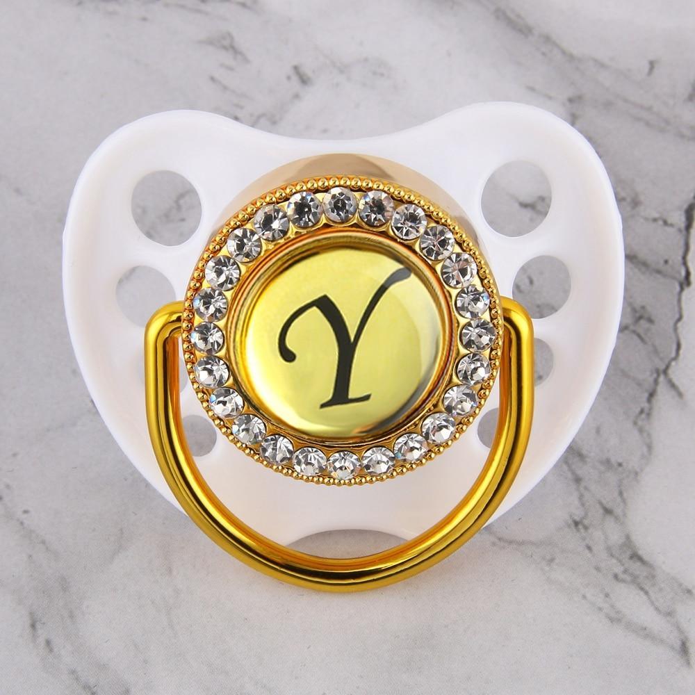 Initialed Crystal White Bling Pacifier *A-Z*