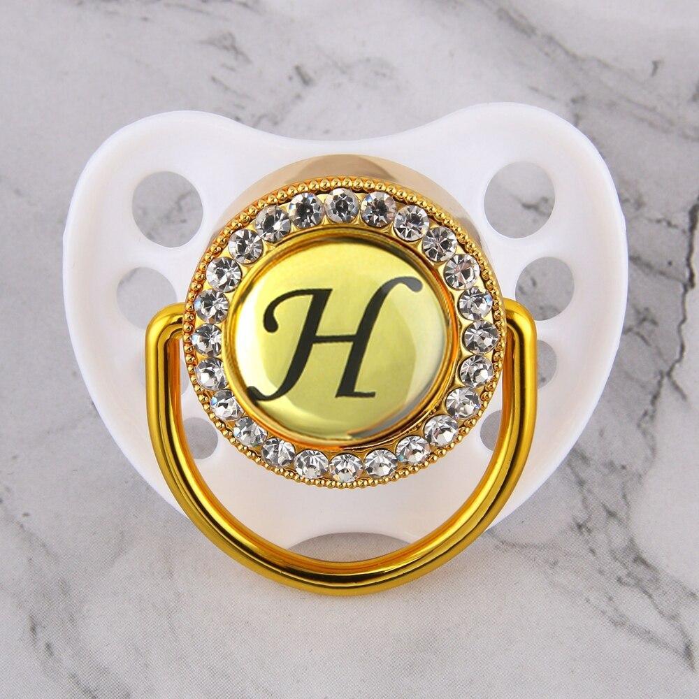 Initialed Crystal White Bling Pacifier *A-Z*