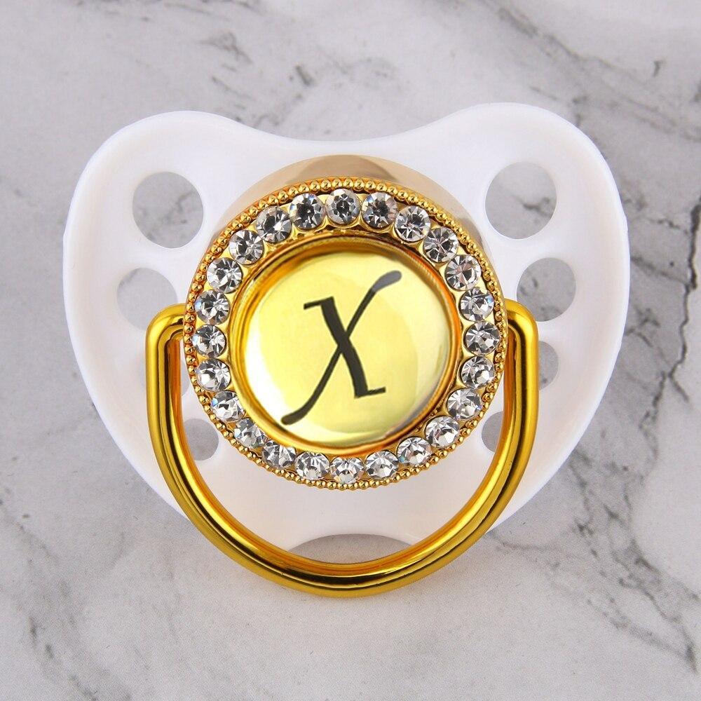 Initialed Crystal White Bling Pacifier *A-Z*