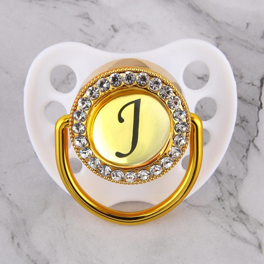 Initialed Crystal White Bling Pacifier *A-Z*