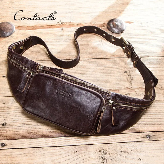 CONTACT'S Cow Leather Waist Bag