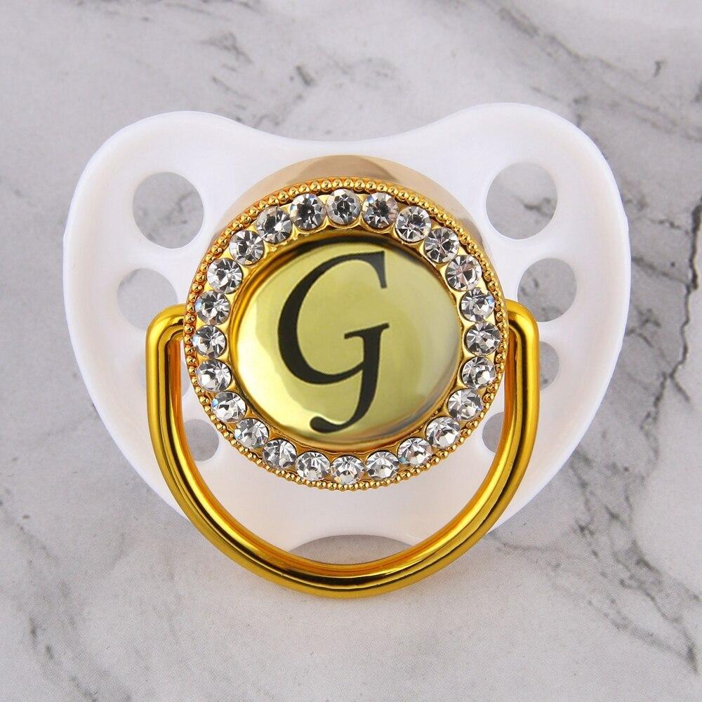 Initialed Crystal White Bling Pacifier *A-Z*