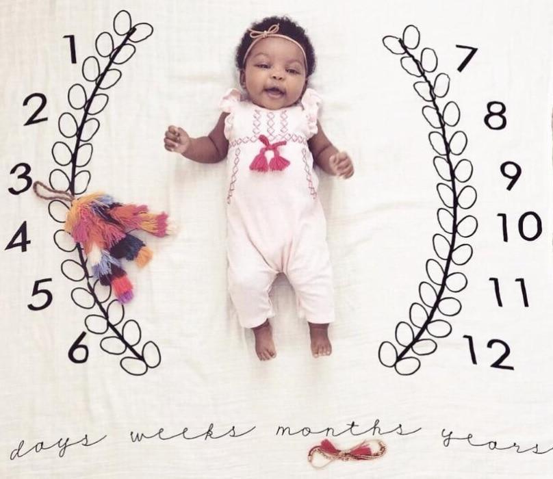 Newborn baby Monthly Growth  Blanket Photography Props Background Cloth For Baby