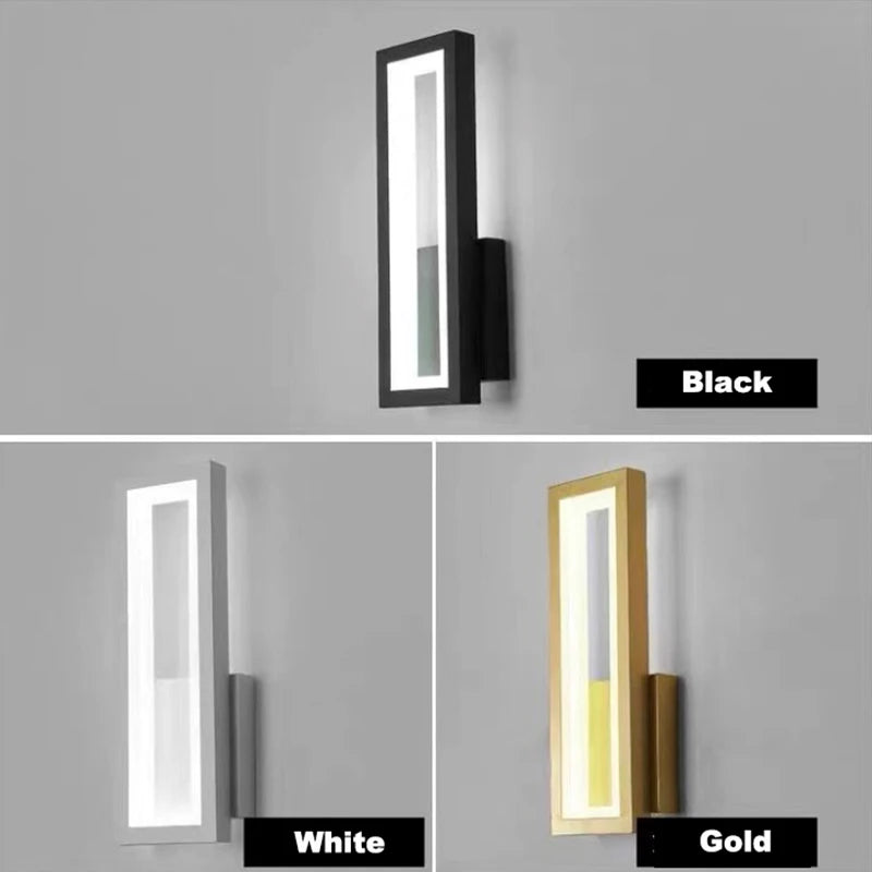 Modern Minimalist Wall Lamps Home Decor Living Room Bedroom Bedside 16w Ac96v-260v Led Sconce Black White Light Aisle Decoration