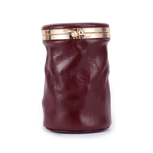 Portable Retro Cute Genuine Leather Cosmetic Bag