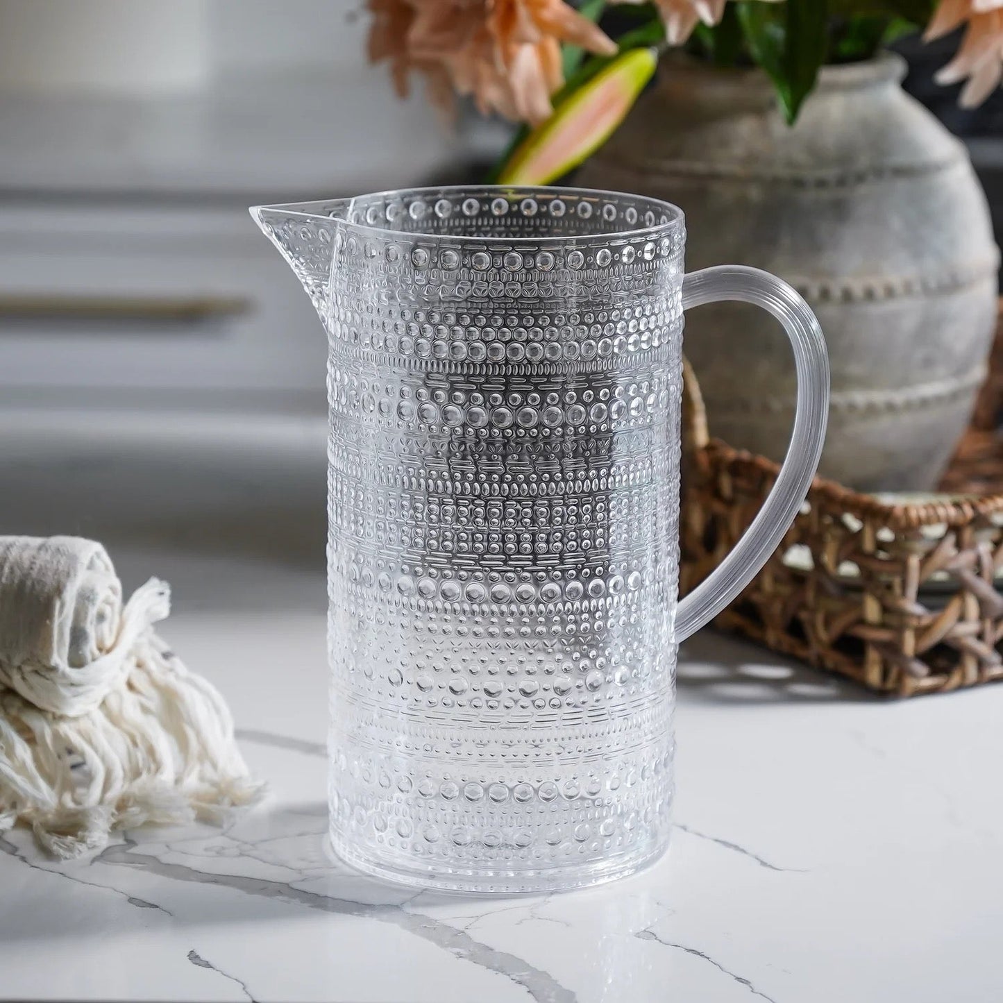 Clear Melamine Dot Drinkware Set