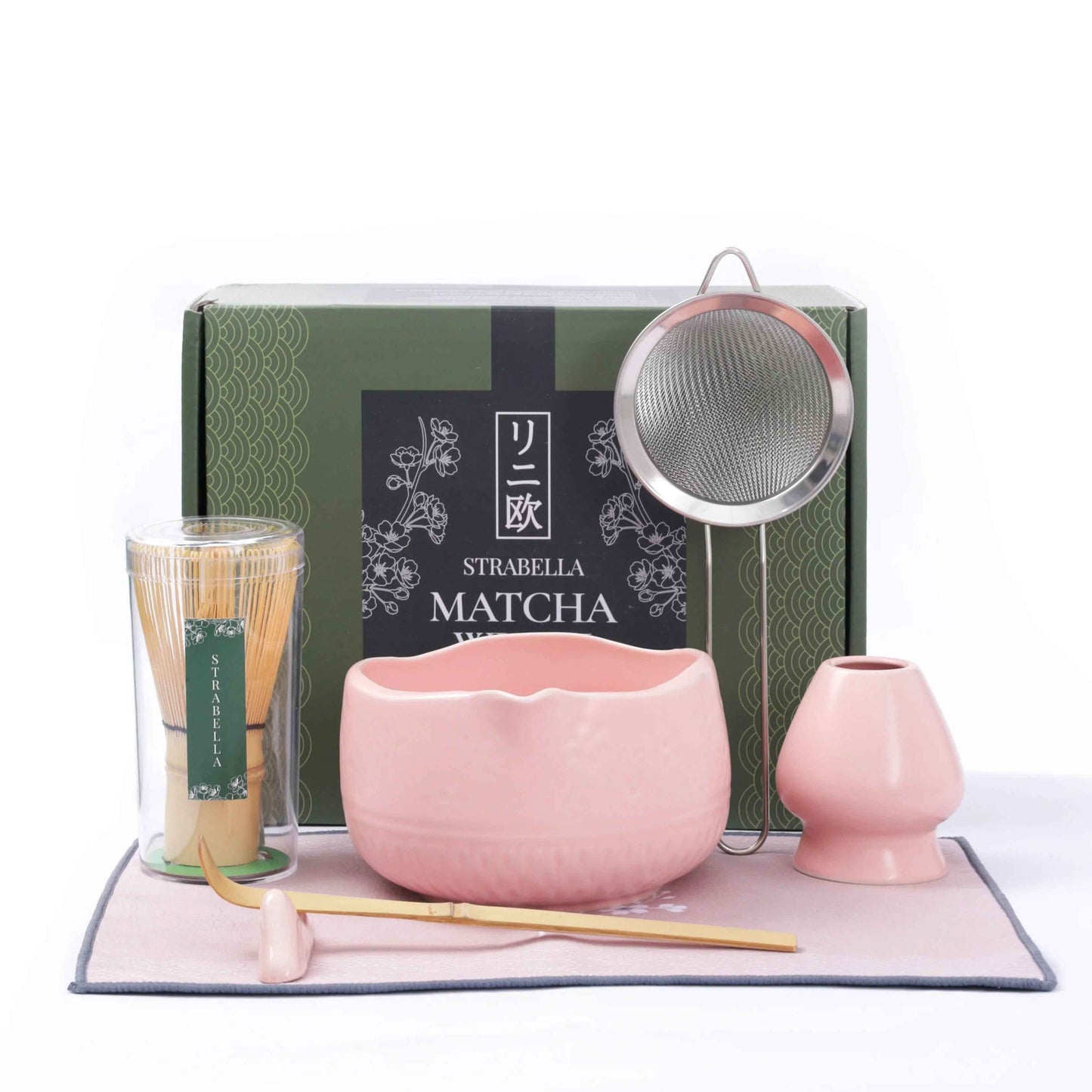 Strabella Matcha Whisk Set – Premium Bamboo Whisk & Ceramic Bowl Holiday Gift Set