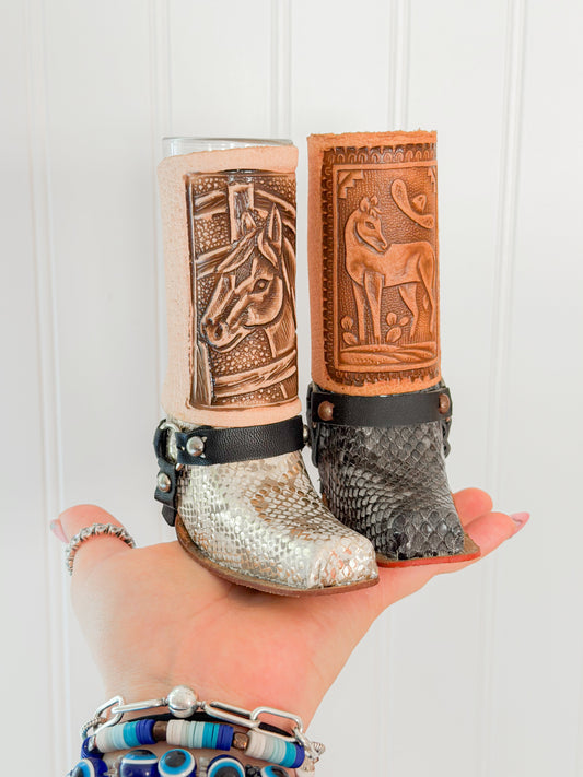 Leather Texan Boot Tequila Shot