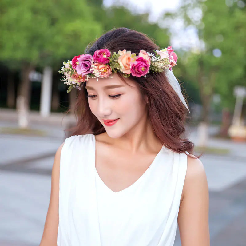 Bridal Handmade Dried Flower Crown Beach Headpiece