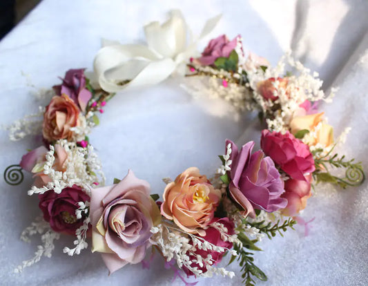 Bridal Handmade Dried Flower Crown Beach Headpiece