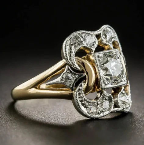 Vintage Geometric Zircon Ring