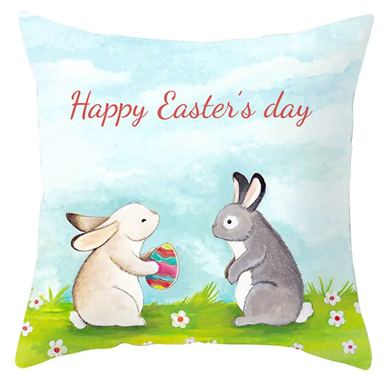 Easter Short Plush Pillowcase Cushion 18x18 inches