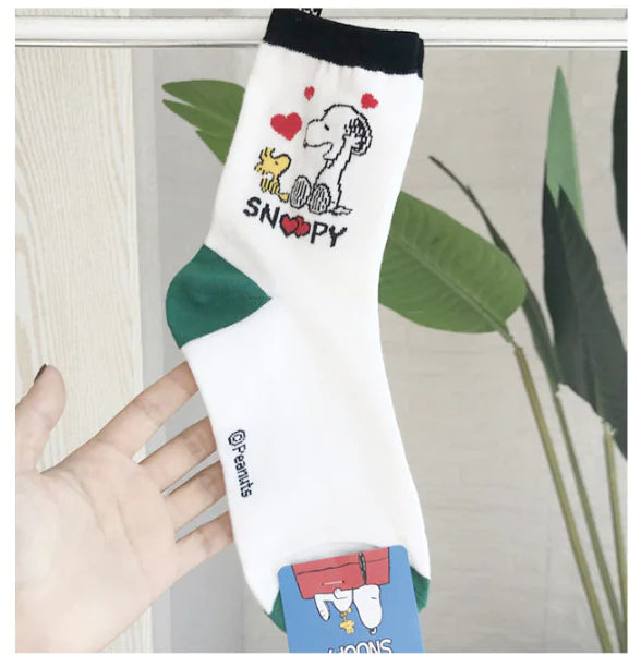 Cartoon Mid-Calf Socks - Snoopy Design