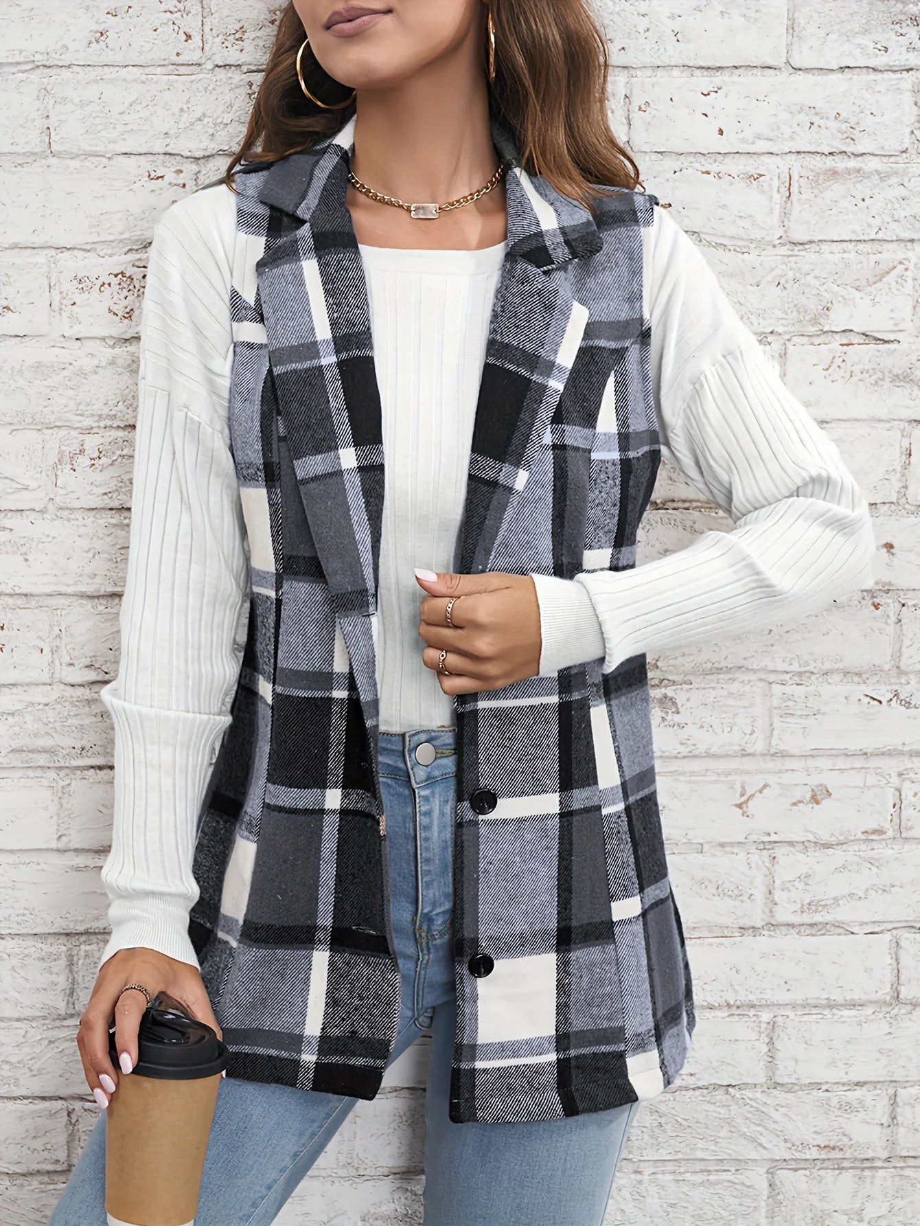 Classic Checkered Women's Vest
