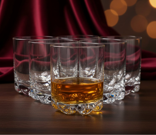 Krosno Whiskey Gin Tumbler Glasses | Set of 6 Glasses | 9.5 oz | Cocktail Glasses Drinking Gift Box | Perfect for Home Restaurants and Kitchen Set | Dishwasher Safe Tumblers