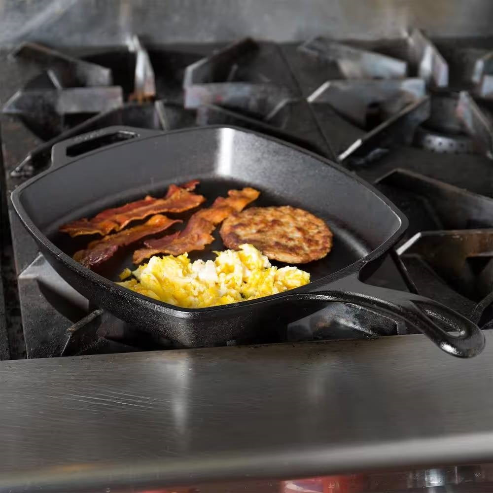 10.5-inch Square Cast Iron Skillet Frying Pan