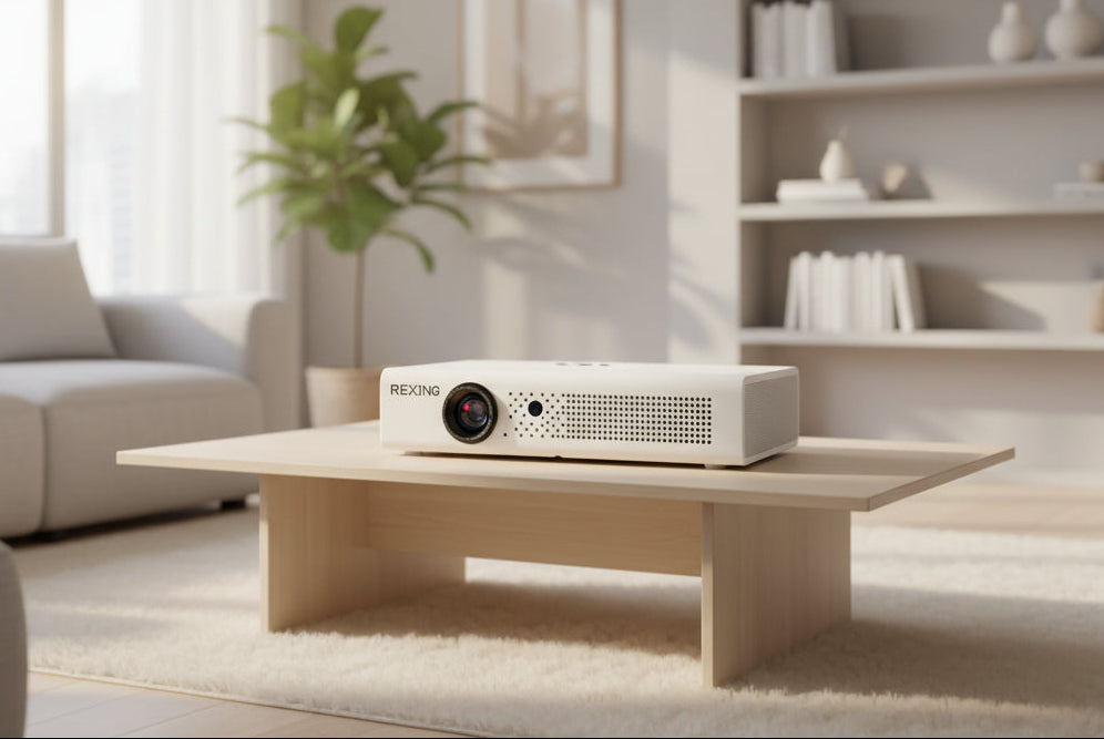 Rexing PV6 Smart DLP Projector 600ANSI with 3D Projection, Wi-Fi, Bluetooth
