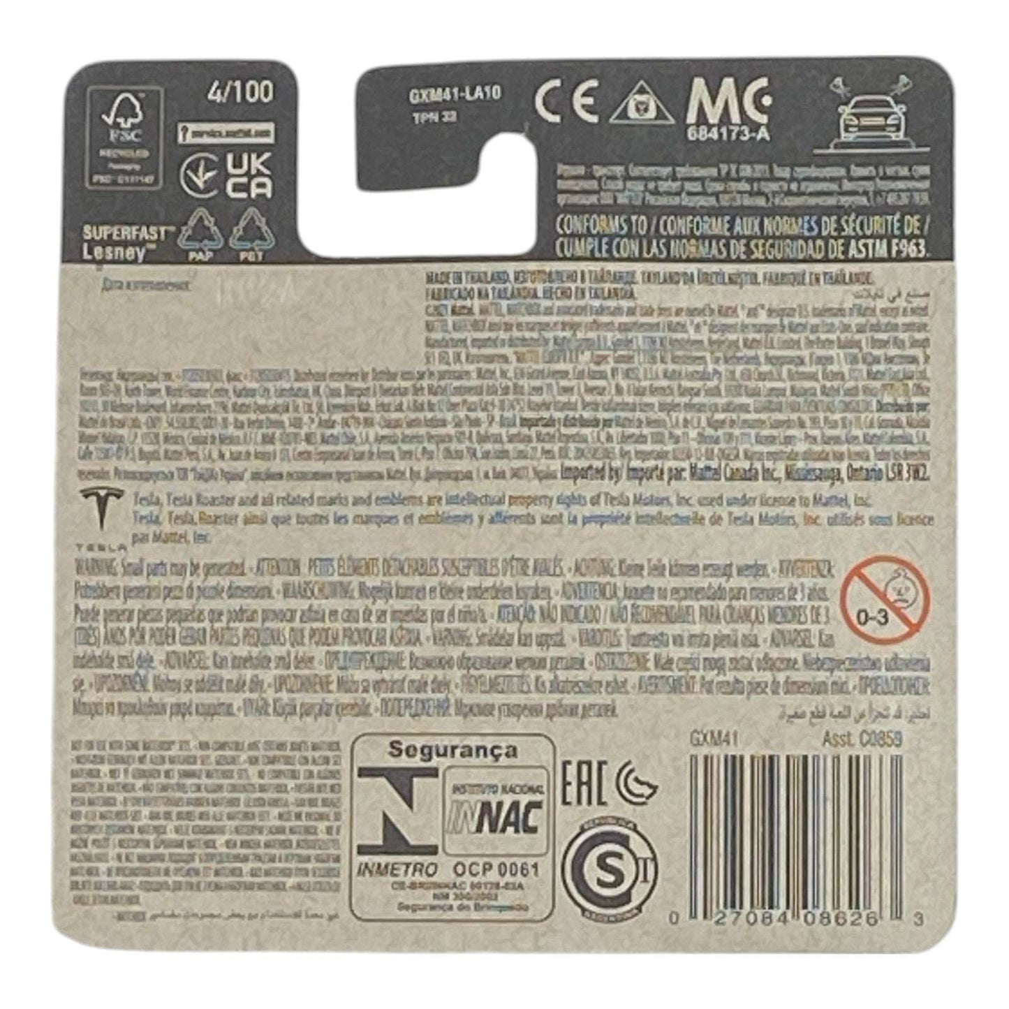 Matchbox Tesla Roadster - Matchbox Series 4/100 Short Card