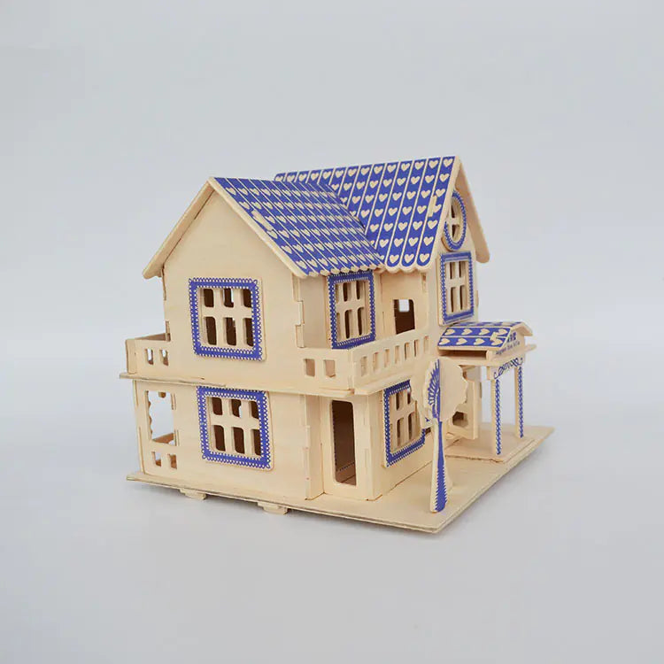 3D Wooden House Model (Aegean Villa) Puzzle Toy