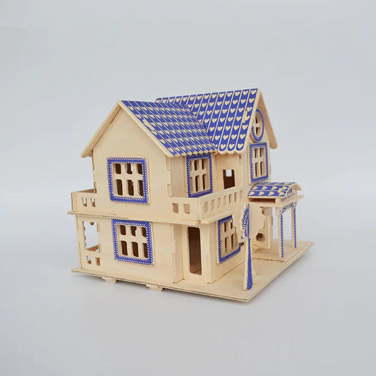 3D Wooden House Model (Aegean Villa) Puzzle Toy