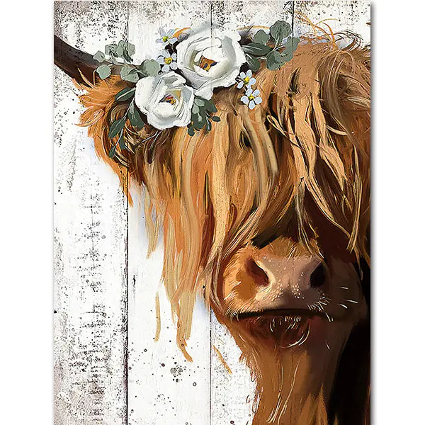 Frameless Fun Cow Canvas for Country Farmhouse Decor