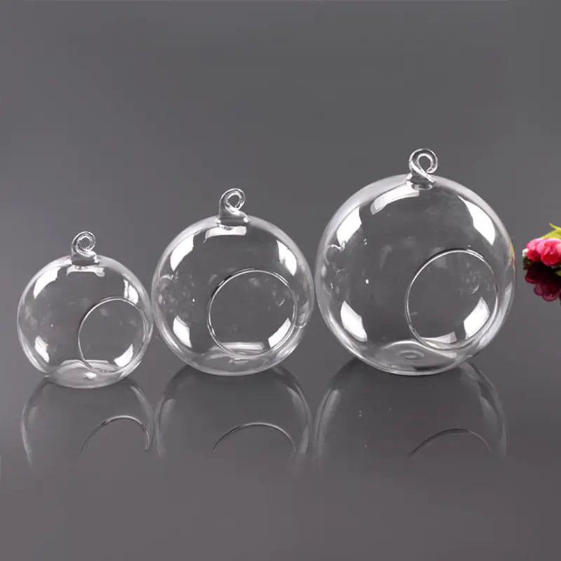 Decorative Glass Hollow Ball for Indoor Hanging (Candle)