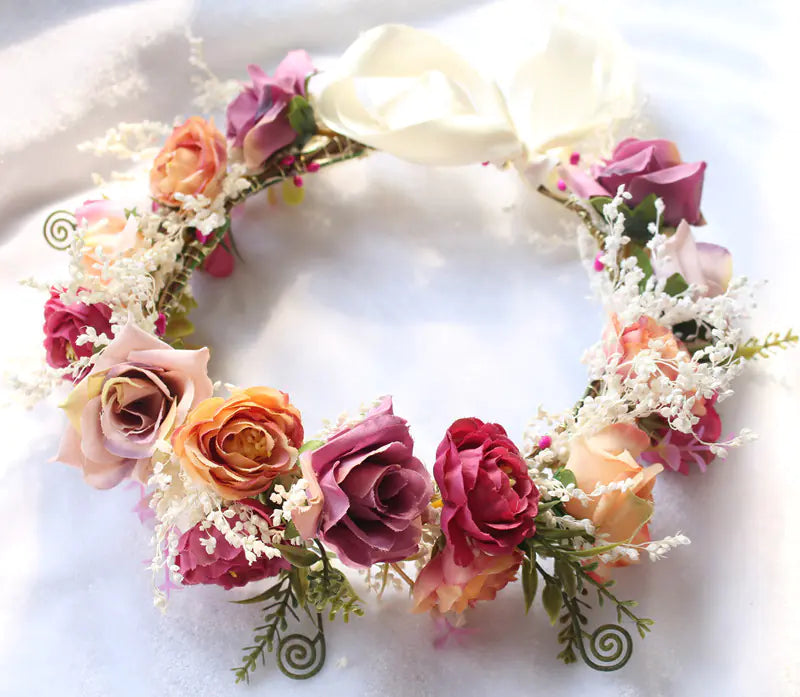 Bridal Handmade Dried Flower Crown Beach Headpiece