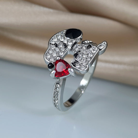 Snoopy Diamond Inlaid Zircon Rings