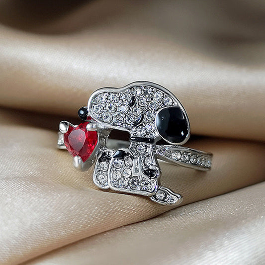 Snoopy Diamond Inlaid Zircon Rings