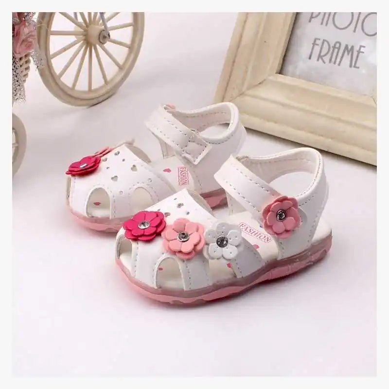 Flower Sandals, Toddler Shoes, Light-Up Princess Shoes