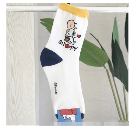 Cartoon Mid-Calf Socks - Snoopy Design