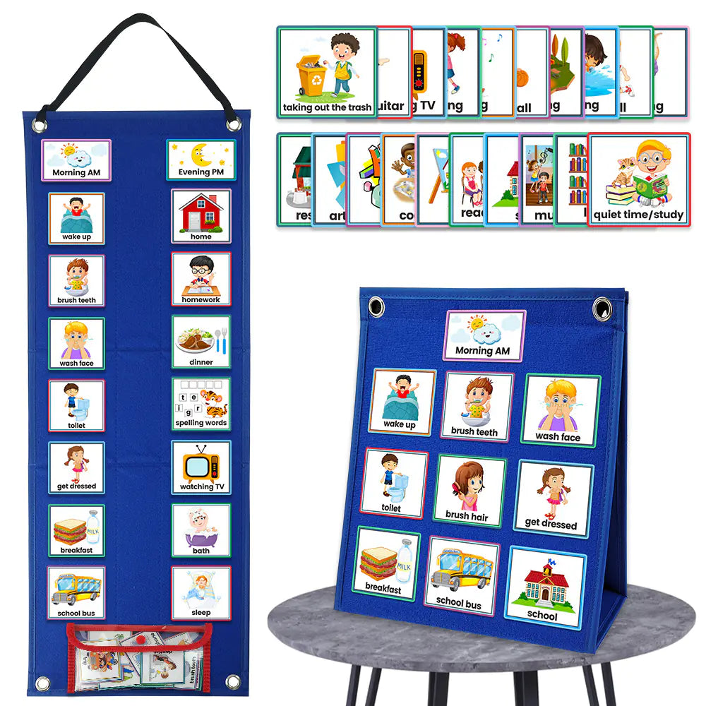 Kids Daily Chores Visual Schedule Calendar Board