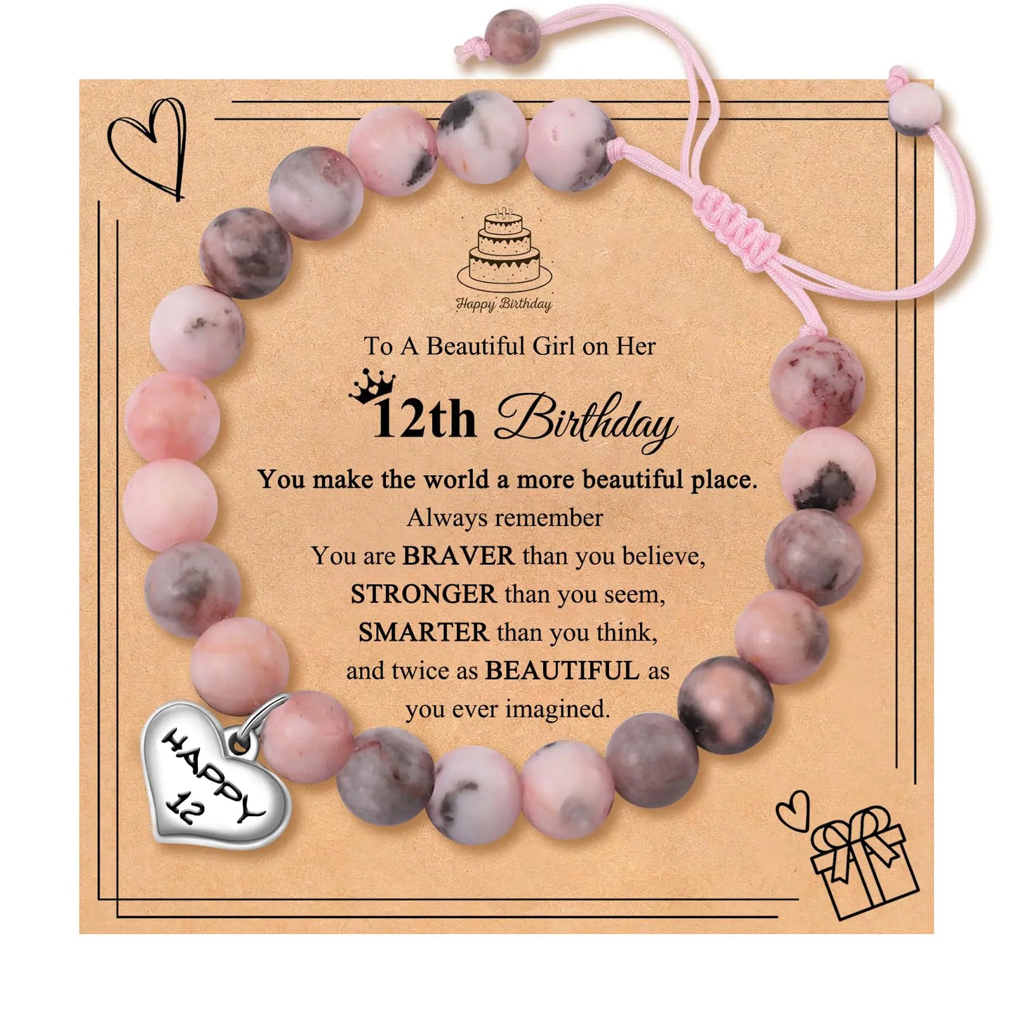 OMSEEN 12 Year Old Girl Birthday Gifts Birthday Gifts for 12 Year Old Girl Gifts for 12 Year Old Girl 12 Year Old Girl Gifts Pink Zebra Jasper