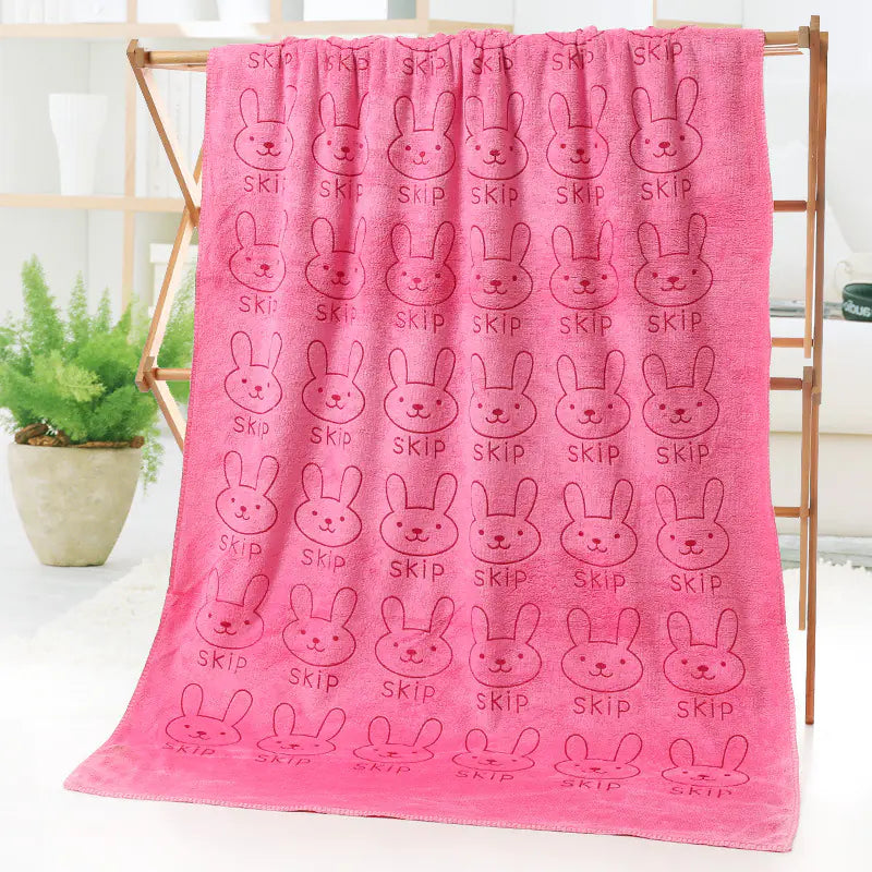 Microfiber Beach Towel with Cartoon Print Design