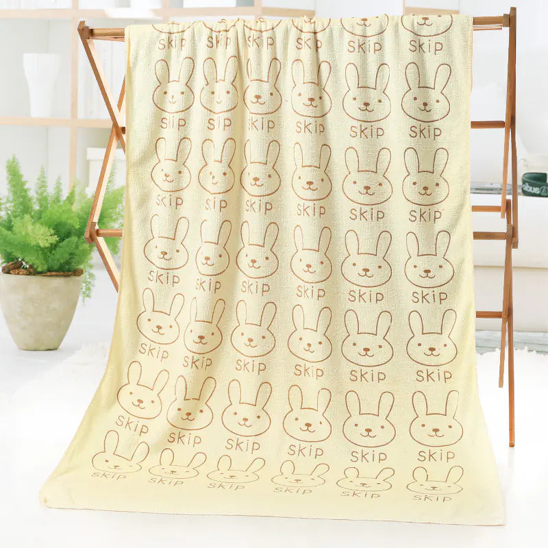 Microfiber Beach Towel with Cartoon Print Design
