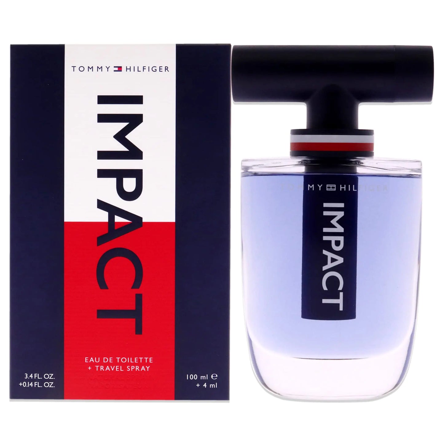 Tommy Hilfiger Impact Men 3.4oz EDT Spray 4ml (Mini) Travel Spray 2 Pc Gift Set