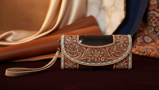 Myra Stoneflower Hairon Leather Women's Wallet in Onyx Pearl