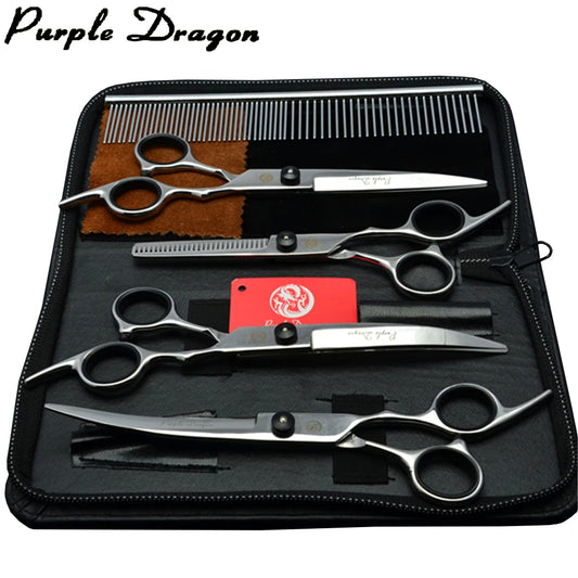 Purple Dragon Dog Grooming Scissors 6" 7" Stainless Pet Beauty Scissors Cutting Scissors Thinning Shears Curved Scissors Z3001