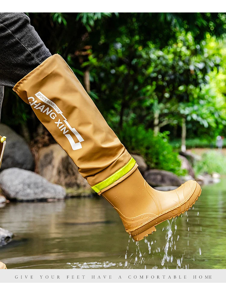 Men's Rain Boots High-Top Rain Boot For Outer Wear Long-Tube Waterproof And Non-Slip Couple Outdoor Fishing Boot zapatillas male